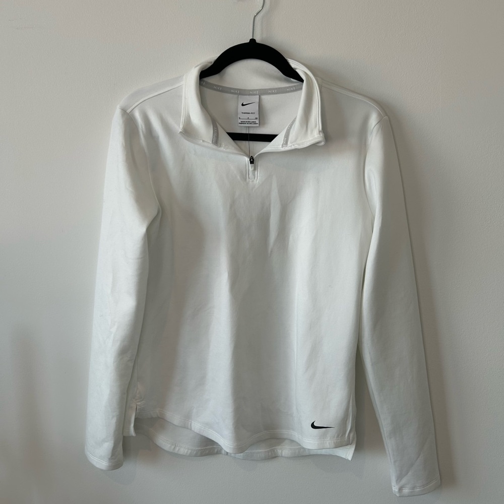 Nike White Therma-Fit Pullover